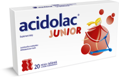 Acidolac Junior MIsio-tabletki o sm. truskawkowym 20szt. 