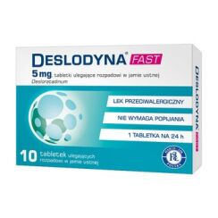Deslodyna Fast 5 mg, 10 tabletek ulegających rozpadowi w jamie ustnej