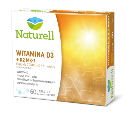 Naturell Witamina D3 + K2 MK-7 60tabl