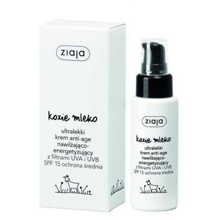 ZIAJA KOZIE MLEKO ULTRALEKKI KREM ANTI-AGE NAWILŻAJĄCO-ENERGETYZUJĄCY SPF15 OCHRONA ŚREDNIA 50ml