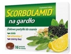 Scorbolamid na gardło 16 pastylek do ssania