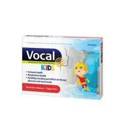 VOCAL KIDS truskawka tabletki miękkie do ssania, 24szt.
