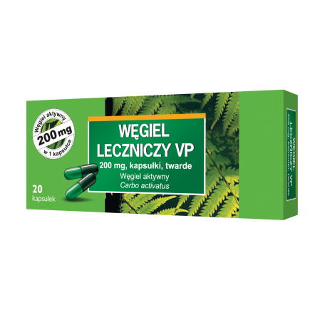 Węgiel leczniczy VP 200mg 20kaps.