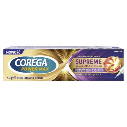 Corega Power Max Supreme Krem do protez zębowych neutralny smak 40 g