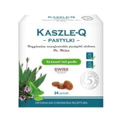 Kaszle-Q pastylki ziołowe do ssania na przeziębienie i kaszel, 24 szt.