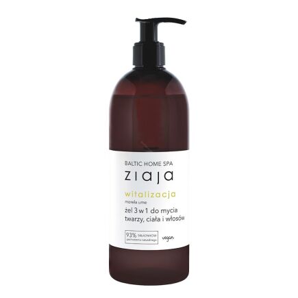 ZIAJA baltic home spa witalizacja żel 3 w 1 do mycia twarzy, ciała i włosów