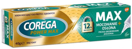 Corega Max Mocowanie + Osłona Miętowy krem 40g 