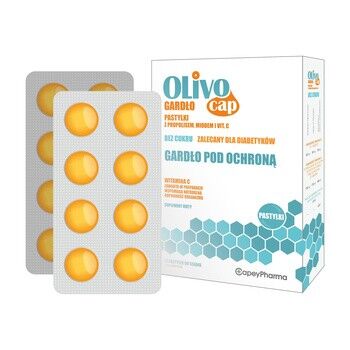 Olivocap Gardło pastylki do ssania bez cukru z miodem i propolisem, 16 szt.