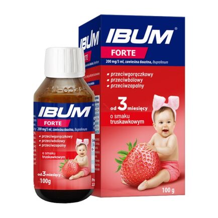 IBUM FORTE Zawiesina o smaku truskawkowym 200 mg/5 ml,  100 g