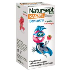 Natursept Med kaszel lizaki bez cukru, smak malinowy, 6 sztuk
