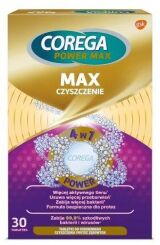 Corega Max Czyszczenie, tabletki do czyszczenia protez zębowych, 30 tabletek