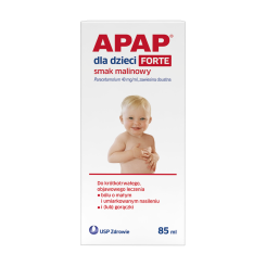 Apap dla dzieci Forte, smak malinowy, 85ml