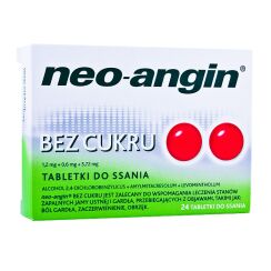 NeoAngin bez cukru 24 tabl. do ssania