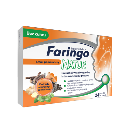 FaringoNatur 24 pastylki do ssania smak pomarańczowy