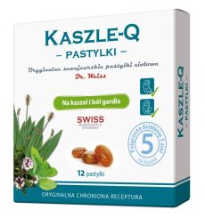 Kaszle-Q pastylki ziołowe do ssania na przeziębienie i kaszel, 12 szt.