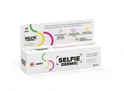SELFIEDERMIC Krem kryjąco-matujący do twarzy, 01 Jasny, 20 ml