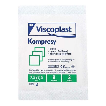 Kompresy gaz.bawel.wyj. 7.5x7.5cm x 3 szt.