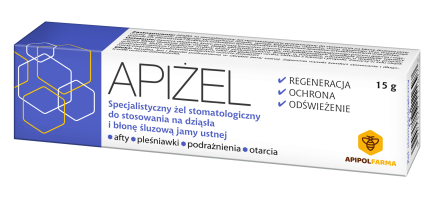 Apiżel – żel stomatologiczny na dziąsła i błonę śluzową jamy ustnej, 15 g