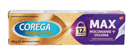 Corega Max Mocowanie + Osłona Neutralny krem 40g 