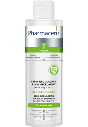Pharmaceris T PŁYN MICELARNY do oczyszczania i demakijażu twarzy i oczu ANTYBAKTERYJNY SEBO-MICELLAR 200ml