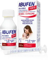Ibufen dla dzieci FORTE o smaku truskawkowym, 200 mg/5 ml, zawiesina doustna, 100 ml