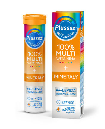 Plusssz 100% Multiwitamina + Minerały 20 tabletek musujących