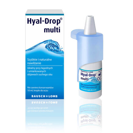 Hyal-Drop multi, nawilżające krople do oczu, 10 ml