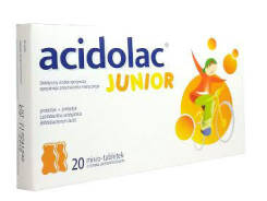 Acidolac Junior MIsio-tabletki o sm. pomarańczowym 20szt. 